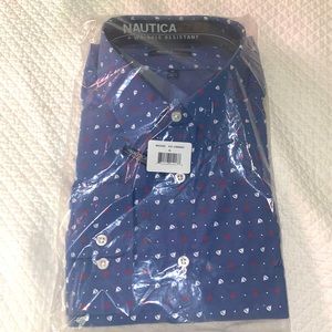 Nautica classic fit wrinkle -resistant boat print